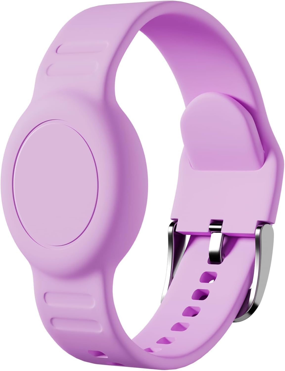 Bracelet for AirTag 2nd Gen (2026) & 1st for Kids, Waterproof for air tagholder with Soft Silicone, Full Coverage Anti-Lost Hidden Wristband Accessories Watch Band for Child, Light Purple